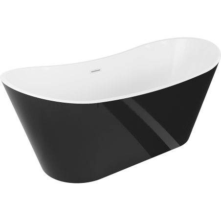 Mexen Montana volně stojící vana 180 x 90 cm, bílá/černá, bílý přepad - 52011809075-20
