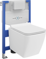 Mexen sada podomítkového WC rám Fenix XS-F s mísou WC Vega a pomalu sklápějícím sedátkem, bílý lesk - 68030654000
