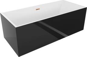 Mexen Vigo volně stojící vana 178,5 x 80 cm, bílá/černá, přepad růžové zlato - 51251788075-60