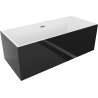 Mexen Vigo volně stojící vana 178,5 x 80 cm, bílá/černá, přeliv gun metal - 51251788075-95