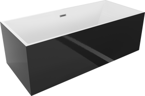 Mexen Vigo volně stojící vana 178,5 x 80 cm, bílá/černá, přeliv gun metal - 51251788075-95