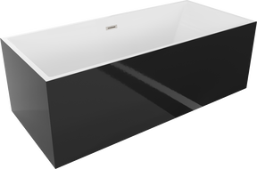 Mexen Vigo volně stojící vana 178,5 x 80 cm, bílá/černá, přepad kartáčovaný nikl - 51251788075-97