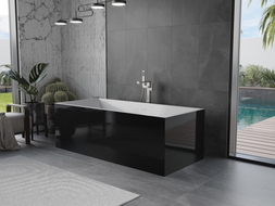 Mexen Vigo volně stojící vana 178,5 x 80 cm, bílá/černá, přepad kartáčovaný nikl - 51251788075-97