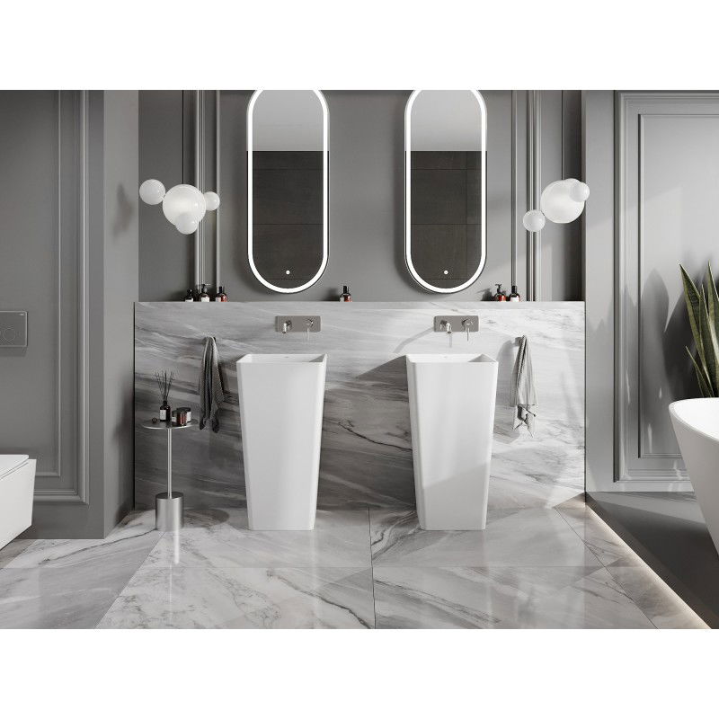 Mexen Adora volně stojící umyvadlo z konglomerátu 45 x 45 cm, bílá mat - 26564500