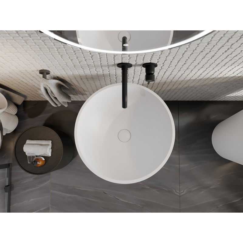 Mexen Nilda volně stojící umyvadlo z konglomerátu 52 x 52 cm, bílá mat - 26555200