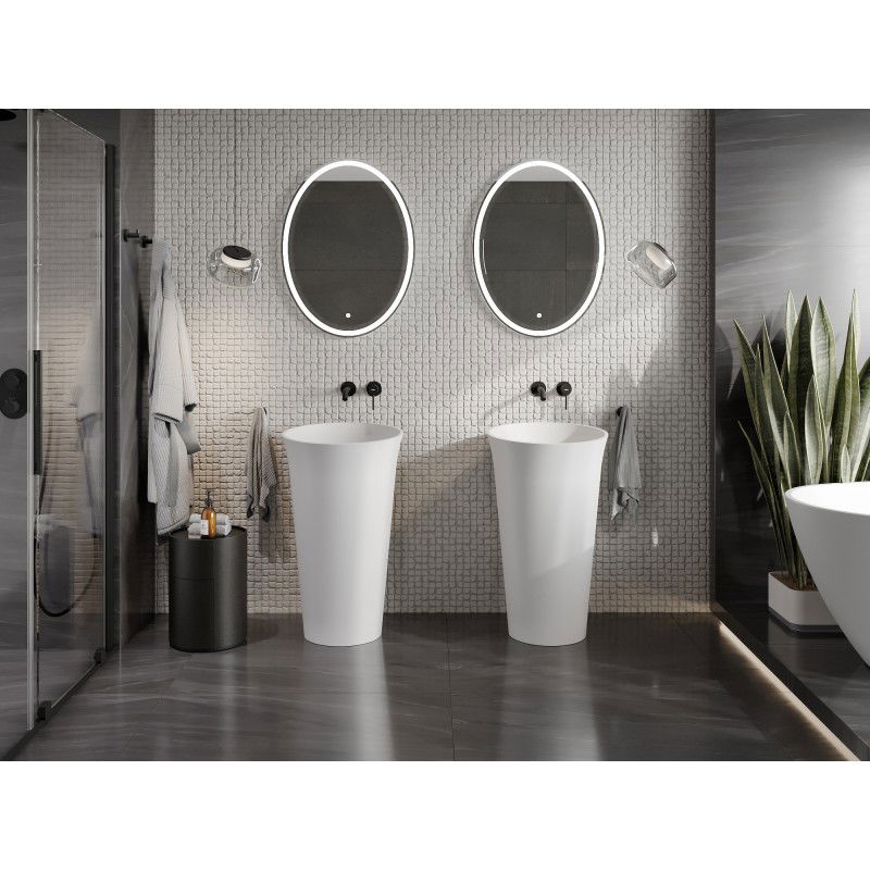 Mexen Nilda volně stojící umyvadlo z konglomerátu 52 x 52 cm, bílá mat - 26555200