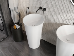 Mexen Nilda volně stojící umyvadlo z konglomerátu 52 x 52 cm, bílá mat - 26555200