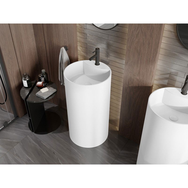 Mexen Ajax-02 volně stojící umyvadlo z konglomerátu 45 x 45 cm, bílá mat - 26514500