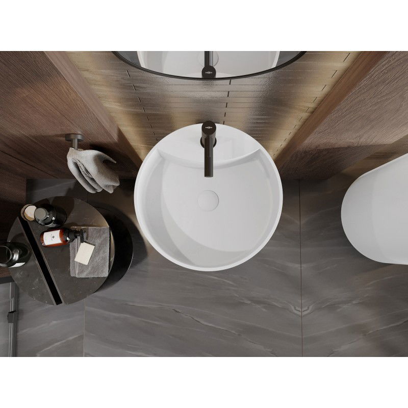 Mexen Ajax-02 volně stojící umyvadlo z konglomerátu 45 x 45 cm, bílá mat - 26514500