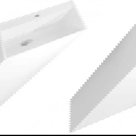 Mexen Belen volně stojící umyvadlo z konglomerátu 45 x 45 cm, bílá mat - 26604500