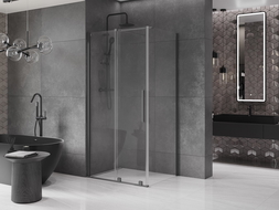 Mexen Velar posuvná sprchová zástěna 100 x 90 cm, transparentní, gun metal - 871-100-090-01-95