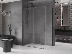 Mexen Velar posuvný sprchový kout 140 x 80 cm, transparentní, gun metal - 871-140-080-01-95