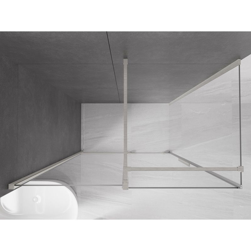 Mexen Velar posuvná sprchová kabina 130 x 75 cm, transparentní, kartáčovaný nikl - 871-130-075-01-97