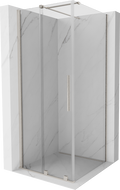 Mexen Velar posuvná sprchová kabina 100 x 100 cm, průhledná, kartáčovaný nikl - 871-100-100-01-97
