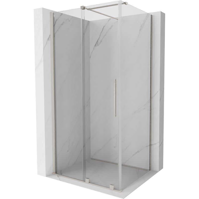 Mexen Velar sprchový kout posuvný 100 x 85 cm, transparentní, kartáčovaný nikl - 871-100-085-01-97