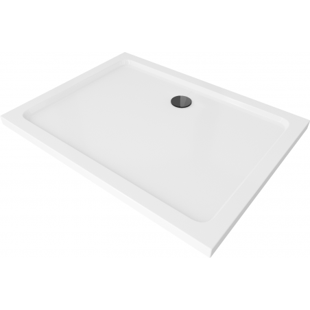 Mexen Flat obdélníkový sprchový kout slim 120 x 90 cm, bílý, černý sifon - 40109012B