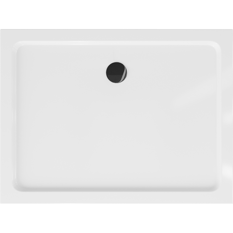 Mexen Flat obdélníkový sprchový kout slim 110 x 80 cm, bílý, sifon černý - 40108011B