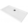 Mexen Flat obdélníkový sprchový kout slim 130 x 70 cm, bílý, černý sifon - 40107013B