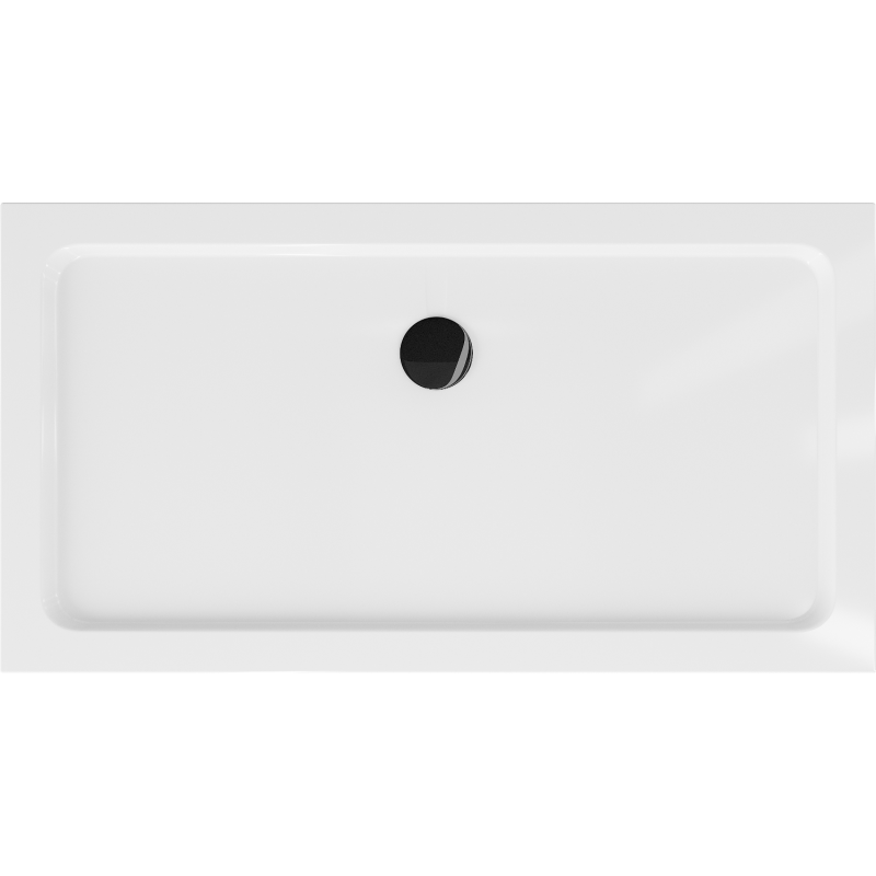 Mexen Flat obdélníkový sprchový kout slim 120 x 70 cm, bílý, sifon černý - 40107012B