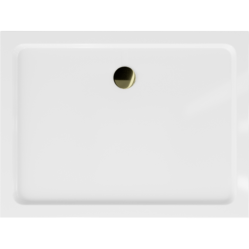 Mexen Flat obdélníkový sprchový kout slim 120 x 90 cm, bílý, sifon zlatý - 40109012G