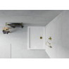Mexen Flat obdélníkový sprchový kout slim 100 x 80 cm, bílý, syfon zlatý - 40108010G