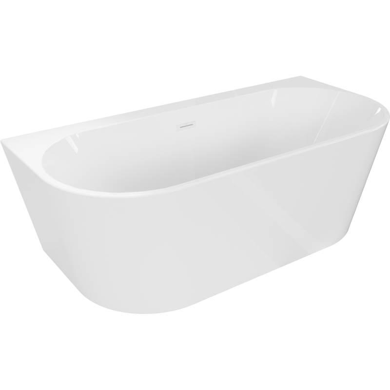 Mexen Oval+ volně stojící přisazená vana 170 x 80 cm, bílá, bílý přepad - 52681708000-20