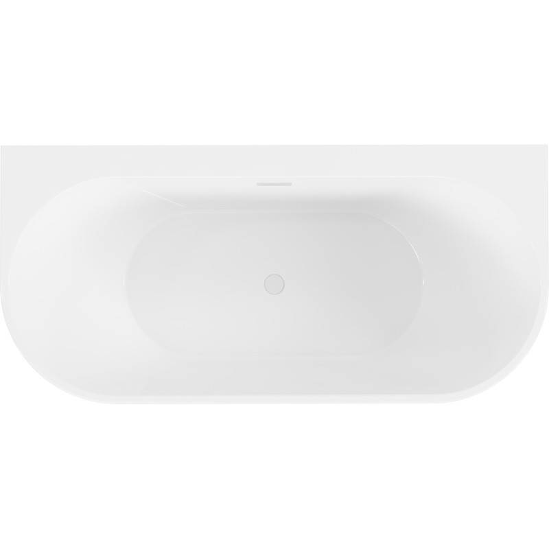 Mexen Oval+ volně stojící vana ke zdi 170 x 80 cm, bílá, bílý přepad - 52681708000-20