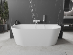 Mexen Oval+ volně stojící přisazená vana 170 x 80 cm, bílá, bílý přepad - 52681708000-20