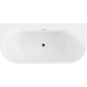 Mexen Oval+ volně stojící vanová nádrž přisazená ke zdi 170 x 80 cm, bílá, přepad zlatý - 52681708000-50