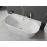 Mexen Oval+ volně stojící vanová nádrž přisazená ke zdi 170 x 80 cm, bílá, přepad zlatý - 52681708000-50