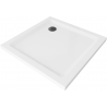 Mexen Flat čtvercová sprchová vanička slim 100 x 100 cm, bílá, černý sifon - 40101010B