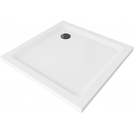 Mexen Flat čtvercový sprchový kout slim 90 x 90 cm, bílý, černý sifon - 40109090B