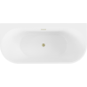 Mexen Oval+ volně stojící vana u stěny 170 x 80 cm, bílá, přepad zlatý kartáčovaný - 52681708000-55
