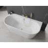 Mexen Oval+ volně stojící vana u stěny 170 x 80 cm, bílá, přepad zlatý kartáčovaný - 52681708000-55