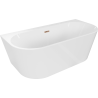 Mexen Oval+ volně stojící vana ke stěně 170 x 80 cm, bílá, přepad růžové zlato - 52681708000-60