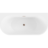 Mexen Oval+ volně stojící vana ke stěně 170 x 80 cm, bílá, přepad růžové zlato - 52681708000-60