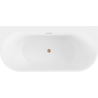 Mexen Oval+ volně stojící přisazená vana 170 x 80 cm, bílá, přepad měď kartáčovaná - 52681708000-65