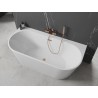 Mexen Oval+ volně stojící přisazená vana 170 x 80 cm, bílá, přepad měď kartáčovaná - 52681708000-65