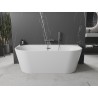 Mexen Oval+ volně stojící vana ke stěně 170 x 80 cm, bílá, přepad gun gray kartáčovaný - 52681708000-66