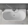 Mexen Oval+ volně stojící vana ke stěně 170 x 80 cm, bílá, přepad gun gray kartáčovaný - 52681708000-66