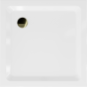 Mexen Flat čtvercová sprchová vanička slim 90 x 90 cm, bílá, sifon zlatý - 40109090G