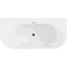 Mexen Oval+ volně stojící rohová vana 170 x 80 cm, bílá, přepad černý - 52681708000-70