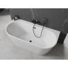 Mexen Oval+ volně stojící přístěnná vana 170 x 80 cm, bílá, černý přepad - 52681708000-70