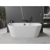 Mexen Oval+ volně stojící přístěnná vana 170 x 80 cm, bílá, černý přepad - 52681708000-70