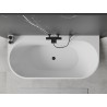 Mexen Oval+ volně stojící přístěnná vana 170 x 80 cm, bílá, černý přepad - 52681708000-70