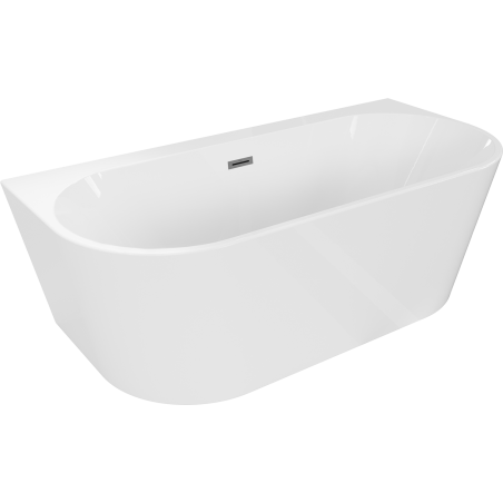 Mexen Oval+ volně stojící přístěnná vana 170 x 80 cm, bílá, přepad gun metal - 52681708000-95