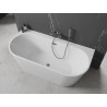Mexen Oval+ volně stojící přístěnná vana 170 x 80 cm, bílá, přepad gun metal - 52681708000-95
