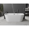 Mexen Oval+ volně stojící přístěnná vana 170 x 80 cm, bílá, přepad gun metal - 52681708000-95