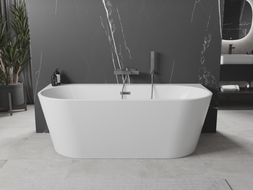 Mexen Oval+ volně stojící přístěnná vana 170 x 80 cm, bílá, přepad gun metal - 52681708000-95