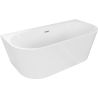 Mexen Oval+ volně stojící přístěnná vana 170 x 80 cm, bílá, přepad kartáčovaný nikl - 52681708000-97
